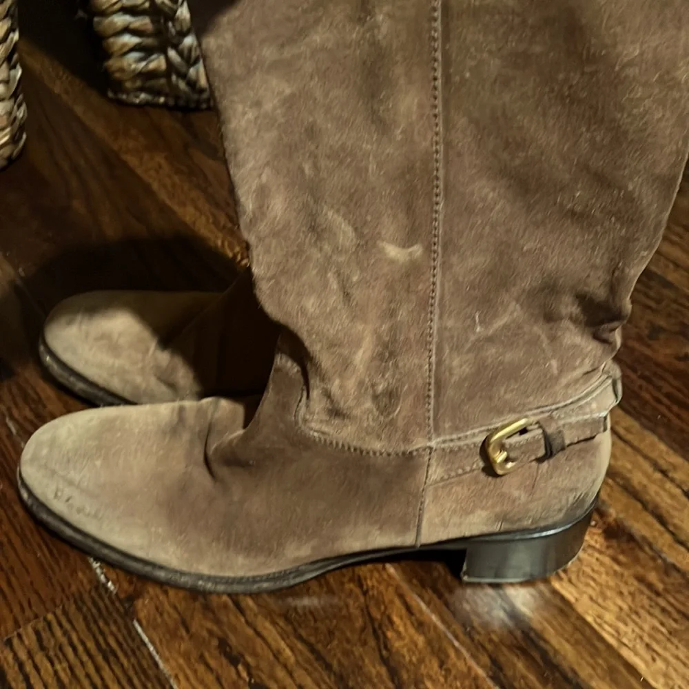 PRADA Size 40 (10) Narrow Fit Slouchy Brown Suede Boot Reeled - Picture 7 of 9